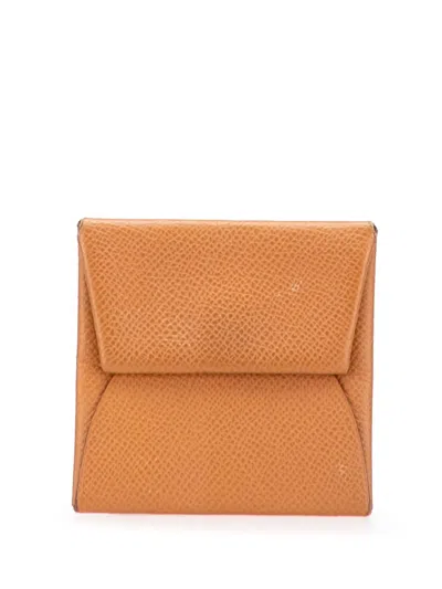 Pre-owned Hermes 2017 Epsom Bastia Coin Pouch In Orange