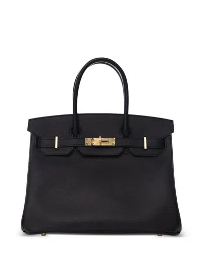 Pre-owned Hermes 2017 Epsom Birkin Retourne 30 Handbag In Black