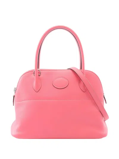 Pre-owned Hermes 2017 Epsom Bolide 27 Satchel In Pink