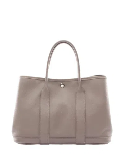 Pre-owned Hermes 2017 Epsom Garden Party 30 Tote Bag In Neutral