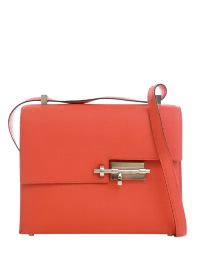 Pre-owned Hermes 2017 Epsom Verrou 23 Shoulder Bag In Orange