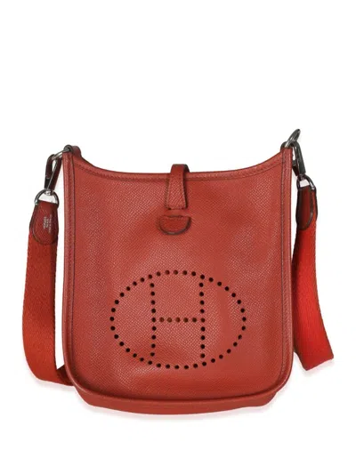 Pre-owned Hermes 2017 Evelyne Tpm Shoulder Bag In Red