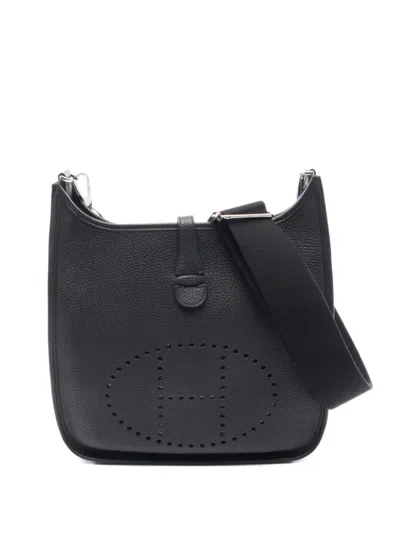 Pre-owned Hermes 2017 Evelyne Troyes Pm Shoulder Bag In Black