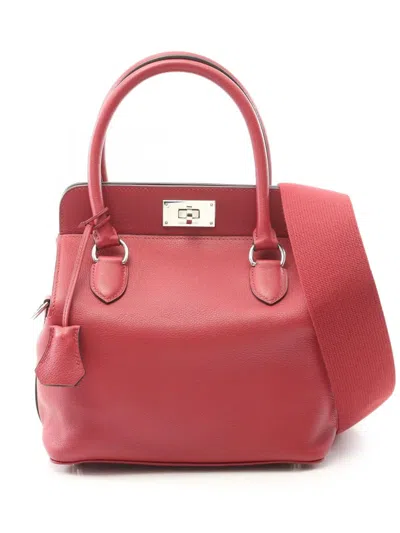 Pre-owned Hermes 2017 Evercolor Toolbox 20 Satchel In Red