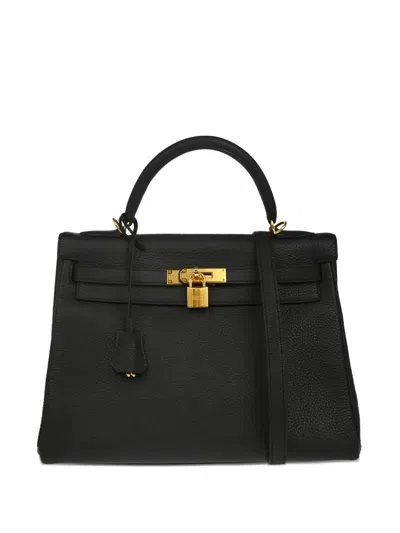 Pre-owned Hermes 2017 Kelly 32 Handbag In Black