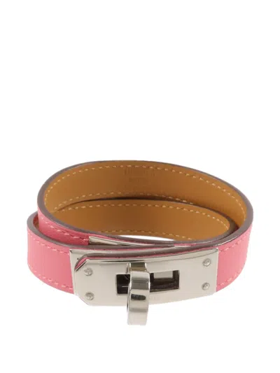 Pre-owned Hermes 2017 Kelly Double Tour Mini Bracelet In Pink