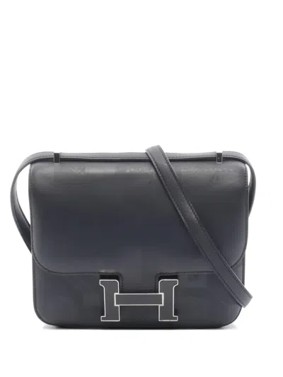 Pre-owned Hermes 2017 Mini Constance 3 Leather Cross Body Bag In Black