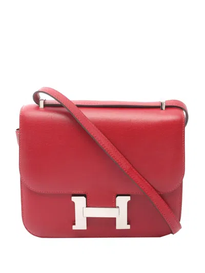 Pre-owned Hermes 2017 Mini Epsom Constance Iii 18 Shoulder Bag In Red