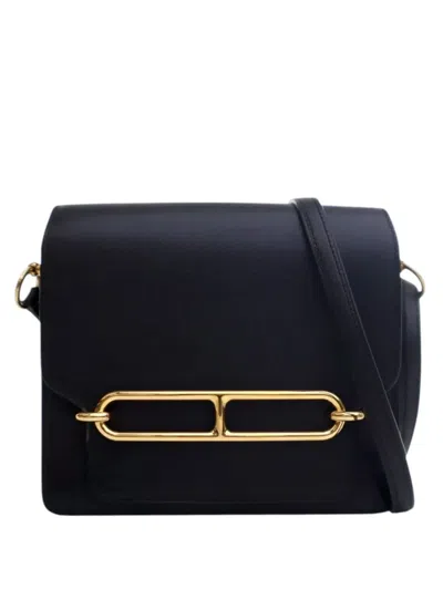 Pre-owned Hermes 2017 Mini Evercolor Sac Roulis 18 Crossbody Bag In Black