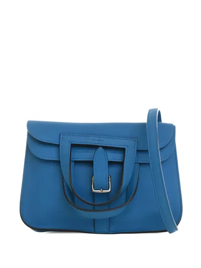 Pre-owned Hermes 2017 Mini Swift Halzan 22 Satchel In Blue