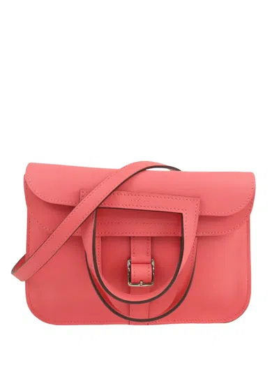 Pre-owned Hermes 2017 Mini Swift Halzan 22 Satchel In Pink
