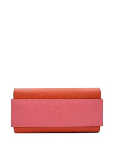Pre-owned Hermes 2017 Passant Long Wallet In Orange