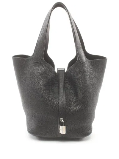 Pre-owned Hermes 2017 Picotin Lock Mm Tote Bag In Black
