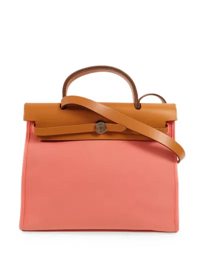 Pre-owned Hermes 2017 Pm Herbag Tote Bag In Pink
