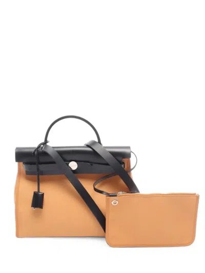 Pre-owned Hermes 2017 Pm Herbag Zip Tote Bag In Brown