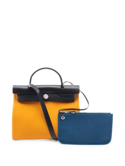 Pre-owned Hermes 2017 Pm Herbag Zip Tote Bag In Orange
