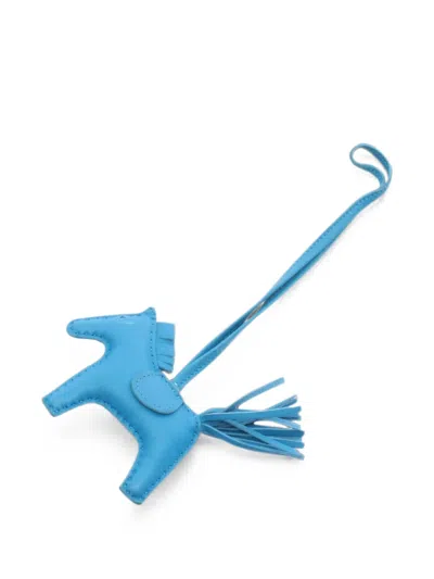 Pre-owned Hermes 2017 Pm Rodeo Bag Charm In Blue