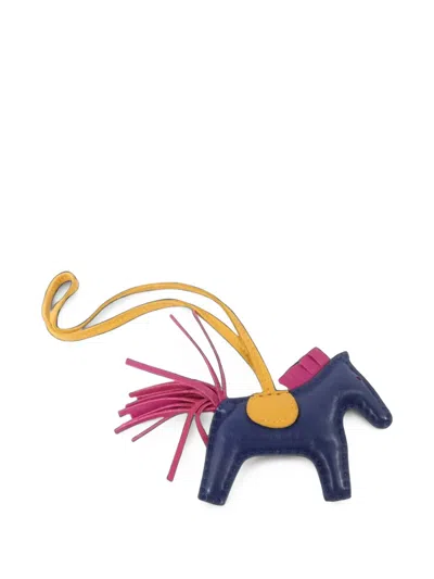 Pre-owned Hermes 2017 Pm Rodeo Bag Charm In Blue