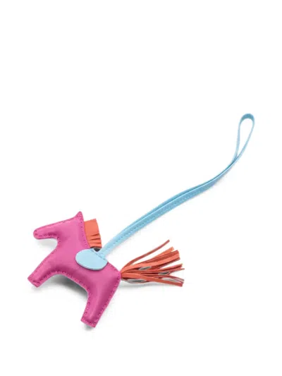 Pre-owned Hermes 2017 Pm Rodeo Bag Charm In Pink
