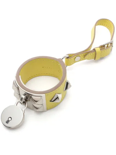Pre-owned Hermes 2017 Porte-cles Corridian Keyring In Yellow