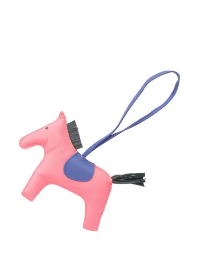 Pre-owned Hermes 2017 Rodeo Mm Bag Charm In Pink