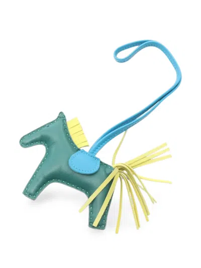Pre-owned Hermes 2017 Rodeo Pm Bag Charm In Green