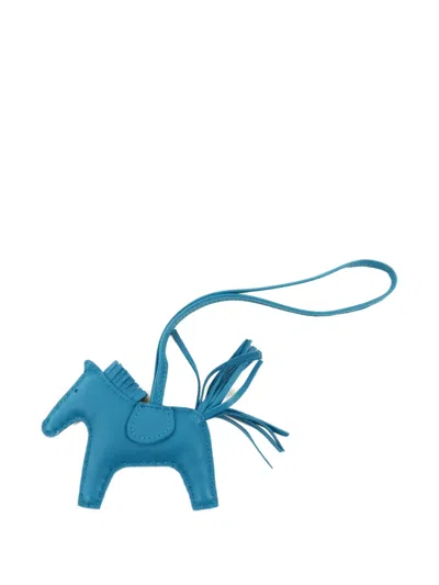 Pre-owned Hermes 2017 Rodeo Pm Charm In Blue