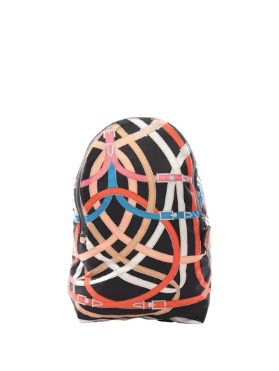 Pre-owned Hermes 2017 Silk And Barenia Cavalcadour Airsilk Backpack In Black