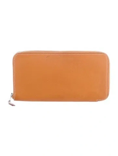 Pre-owned Hermes 2017 Silk'in Classic Wallet In Brown
