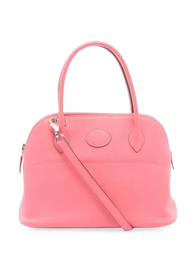 Pre-owned Hermes 2017 Swift Bolide 27 Satchel In Pink
