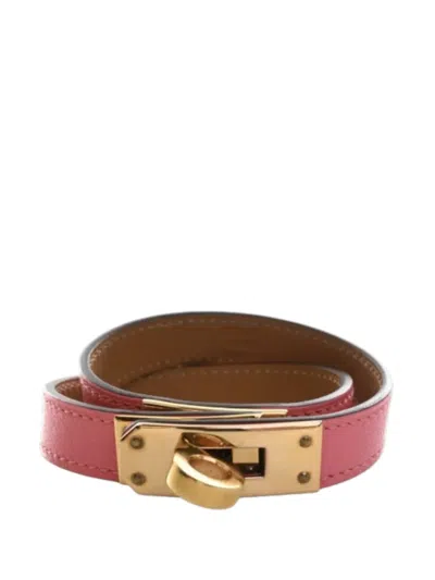 Pre-owned Hermes 2017 Swift Kelly Double Tour Bracelet Costume Bracelet In Gold