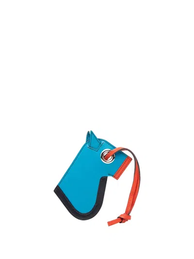 Pre-owned Hermes 2017 Tadelakt Camail Holder Bag Charm Key Chain In Orange