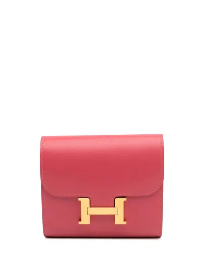 Pre-owned Hermes 2017 Tadelakt Constance Compact Wallet Small Wallets