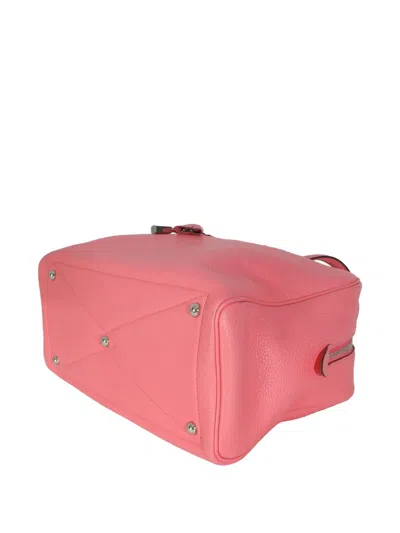 Pre-owned Hermes 2017 Victoria Ii 35 Padlock-detail Tote Bag In Pink