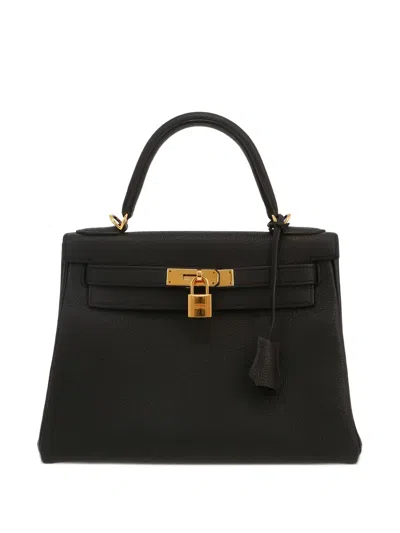 Pre-owned Hermes 2017s Kelly 28cm Tote Bag In Black