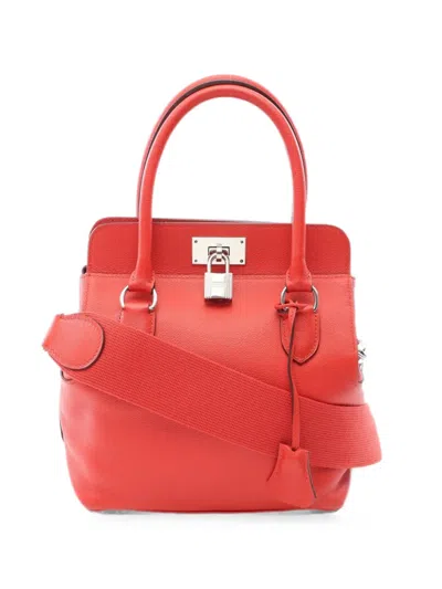 Pre-owned Hermes 2018 20 Toolbox Two-way Handbag In Red