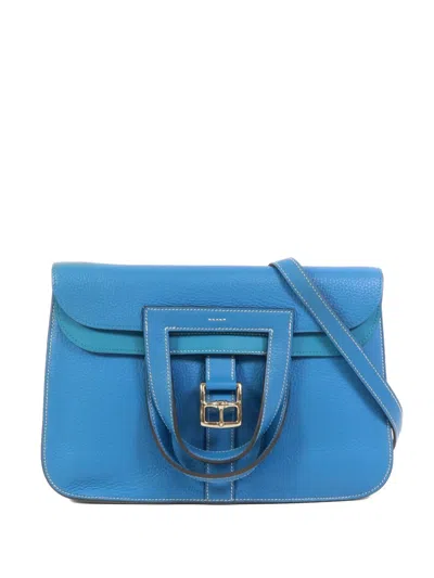 Pre-owned Hermes 2018 31 Halzan Shoulder Bag In Blue