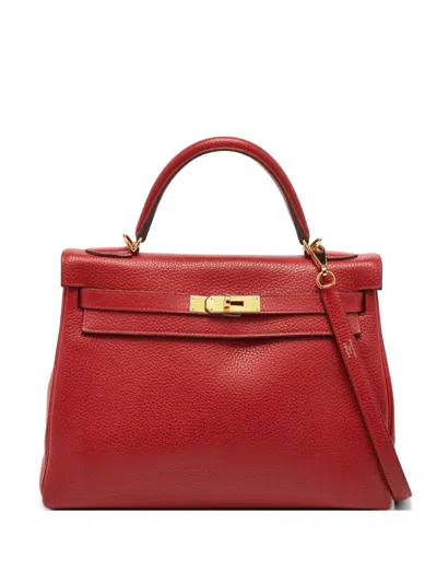 Pre-owned Hermes 2018 32 Kelly Tote Bag In Red