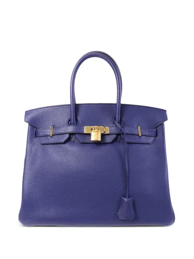 Pre-owned Hermes 2018 35 Birkin Tote-bag In Blue
