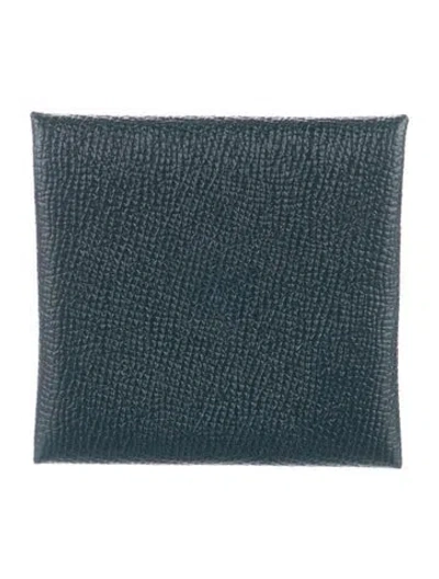 Pre-owned Hermes 2018 Bastia Coin Pouch In Green
