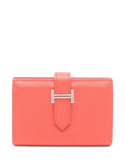 Pre-owned Hermes 2018 Béarn Mini Card Case In Orange