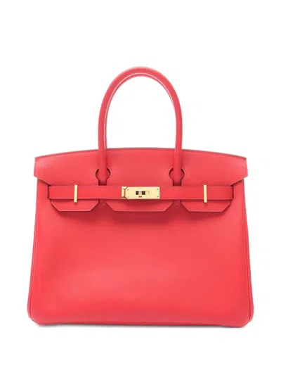Pre-owned Hermes 2018 Birkin 30 Epsom-leather Tote Bag In Red