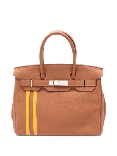 Pre-owned Hermes 2018 Birkin 30 Handbag In 褐色
