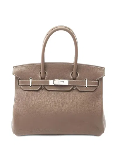 Pre-owned Hermes 2018 Birkin 30 Leather Tote Bag In Neutral