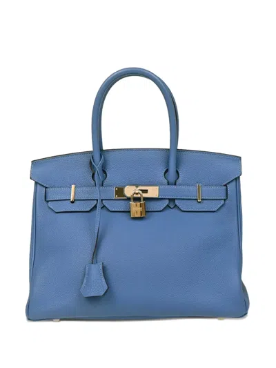 Pre-owned Hermes 2018 Birkin 30 Togo-leather Handbag In Blue