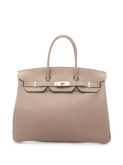 Pre-owned Hermes 2018 Birkin 35 Togo Handbag In Neutral