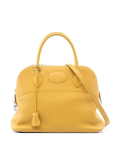 Pre-owned Hermes 2018 Bolide 31 Leather Tote Bag In Yellow