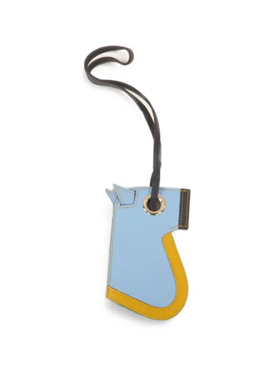 Pre-owned Hermes 2018 Camail Key Ring Charm In Blue