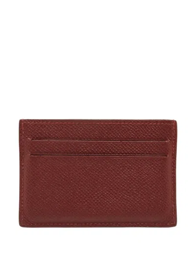 Pre-owned Hermes 2018 Citizen Twill Leather Card Holder In Brown