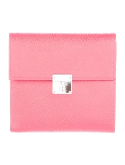 Pre-owned Hermes 2018 Clic 12 Wallet In Pink